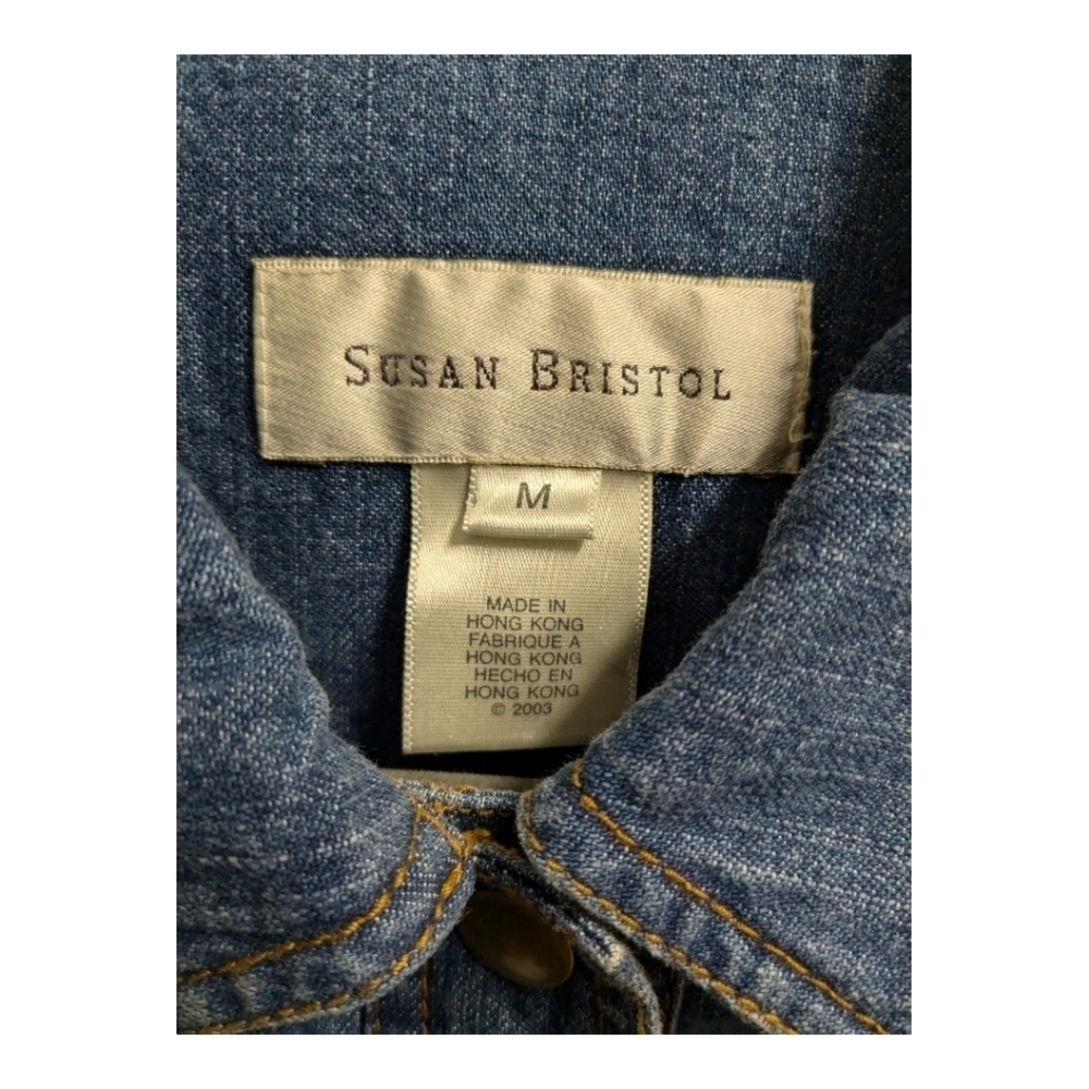 Vtg Susan Bristol embroidered beaded jean jacket NEW with tag Sz medium - Picture 6 of 7
